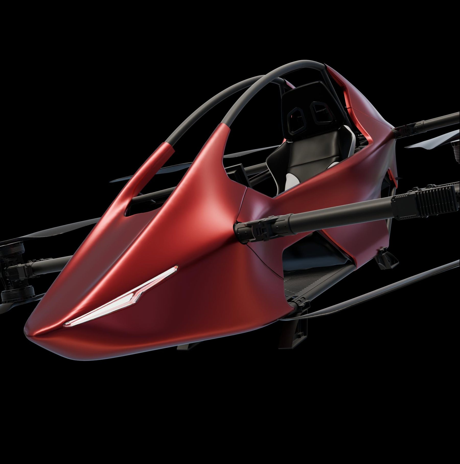 YIVTOL S-ZERO single-seat ultralight eVTOL, three-quarter view